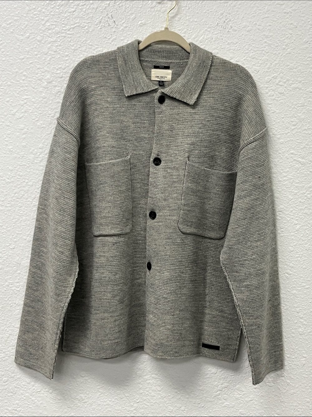 Civil Society Light Gray Knit Shirt Jacket
#1224